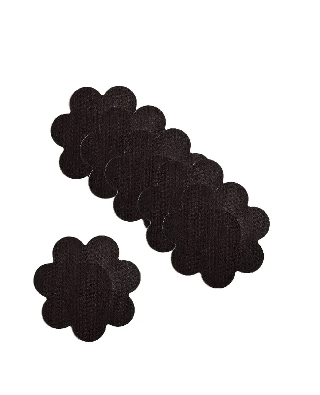 Nipple covers for backless dresses-Black Breast Petals - Nipple Covers