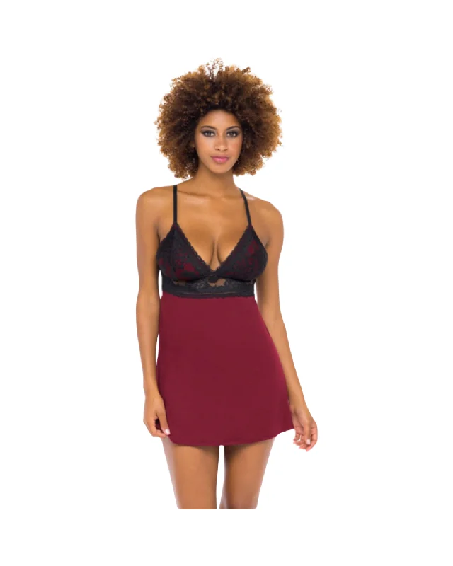 Women's sexy nightwear with luxurious fabric feel-Soft Viscose Lace Chemise