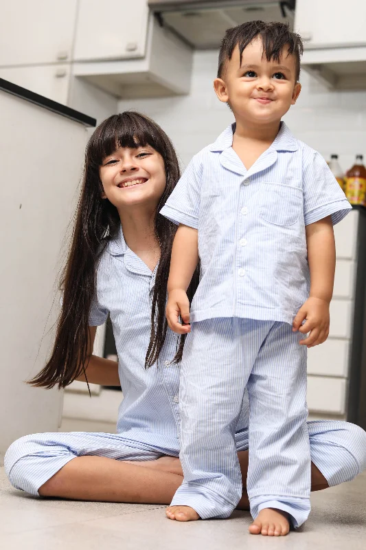 Casual matching mother and kid same suit for hanging out-Kid's Nicky Cotton Pajama Set (unisex)