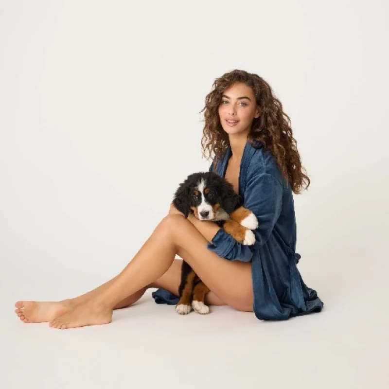 Classic women's robes for bedtime-P.J. Salvage Velvety Velour Robe