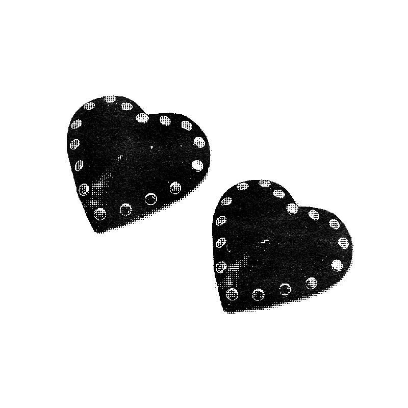 Nipple covers for wear with sheer fabrics-Stud Heart Pasties