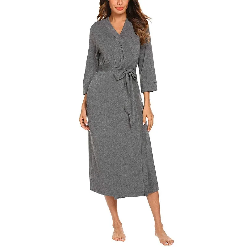 Trendy women's robes for comfort-V-neck with Belt Long Robe