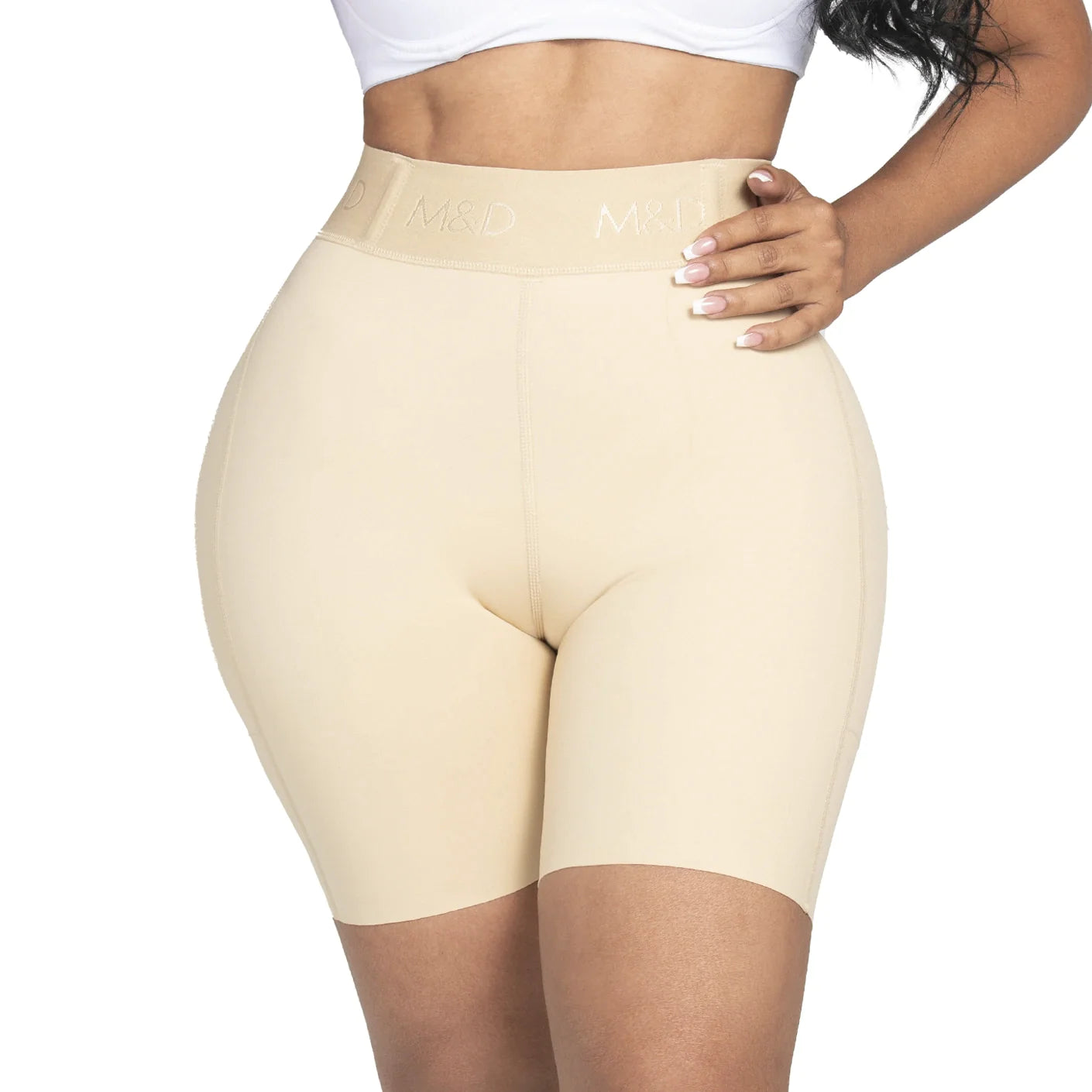 Padded bum shaper for enhancing shape in clothing-Confidence Mid-Thigh Compression Short Padded bum shaper for enhancing shape in clothing-Confidence Mid-Thigh Compression Short