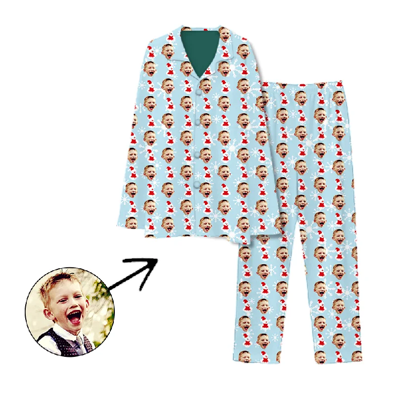 Matching mother and kid same suit for cozy family moments-Personalised Pyjamas Santa And Snowflake