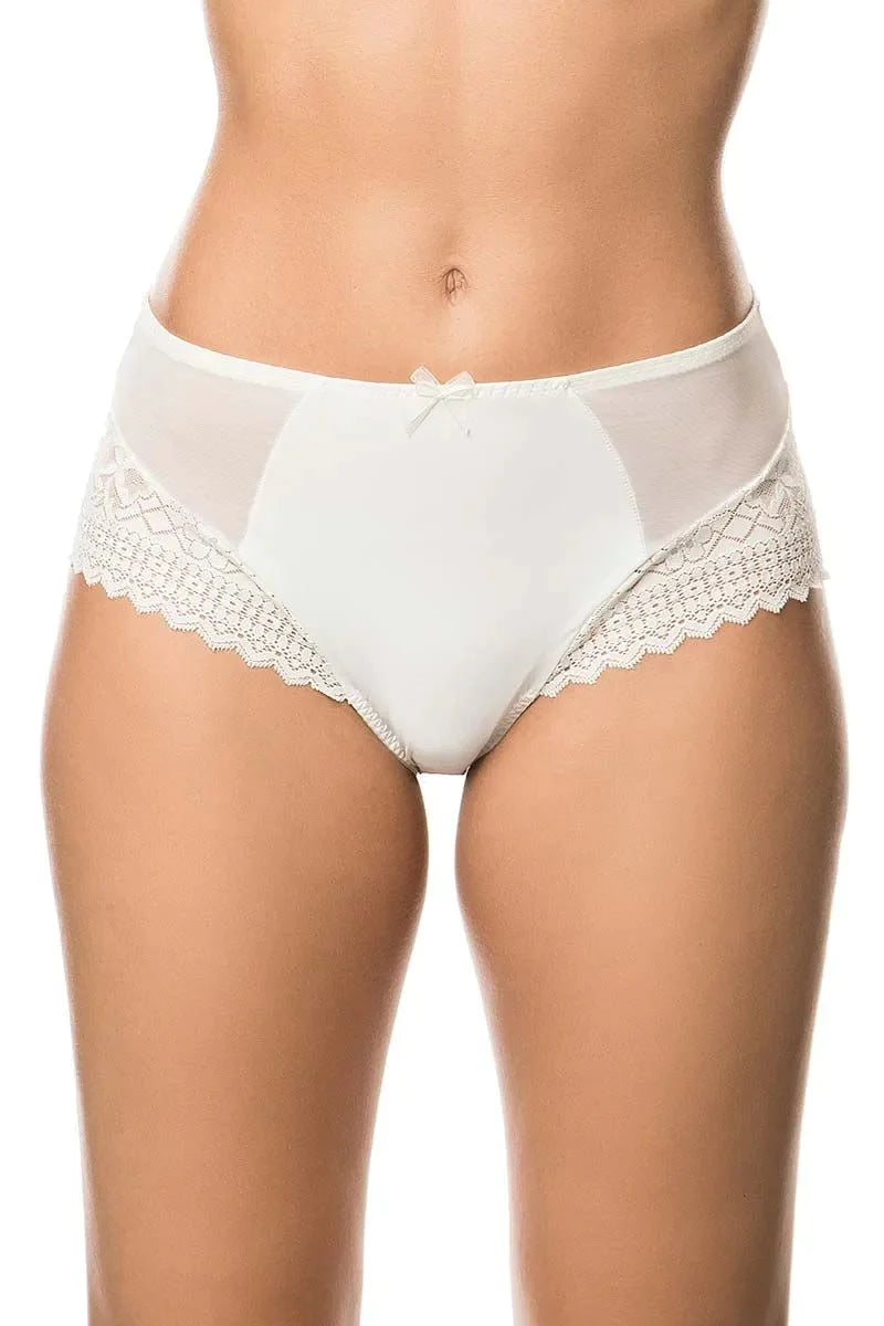 Women's panties for larger bodies with extra coverage-Empreinte Melody Panty Ivory
