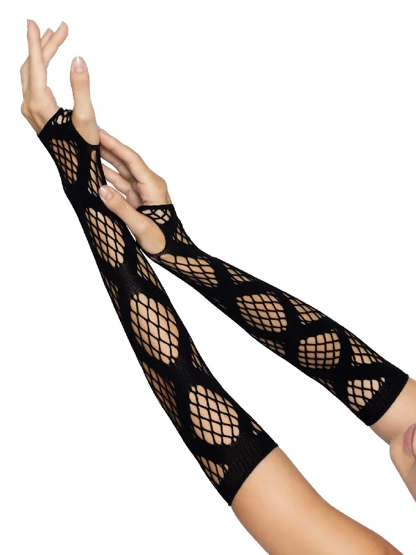 Nipple covers for a breathable, comfortable fit-Leg Avenue 2675 Faux Wrap Arm Gloves