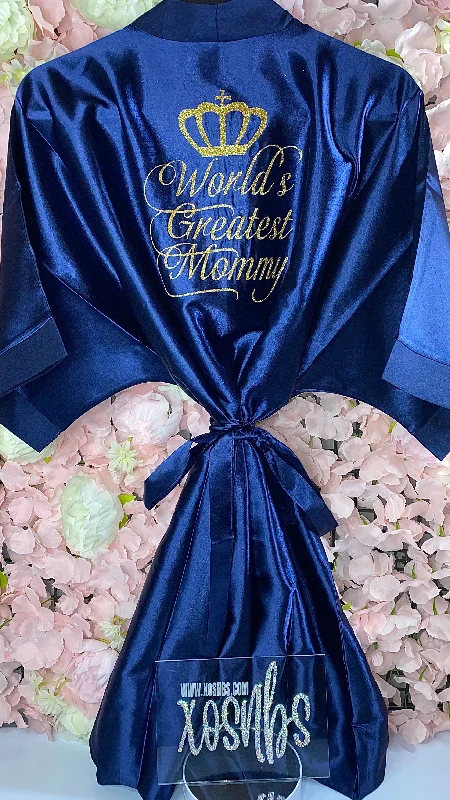Cozy women's robes with chic style-Personalised Robe | Navy