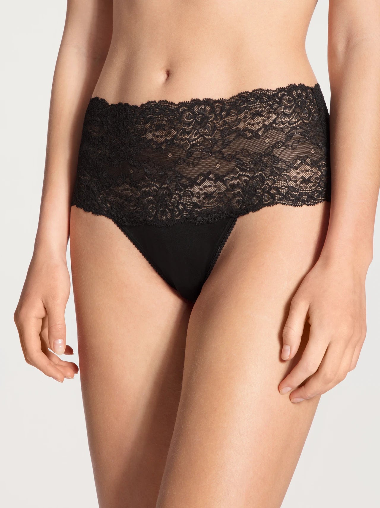 Women's panties with a satin trim for added elegance-Calida Sensual secrets brief slip Black Women's panties with a satin trim for added elegance-Calida Sensual secrets brief slip Black