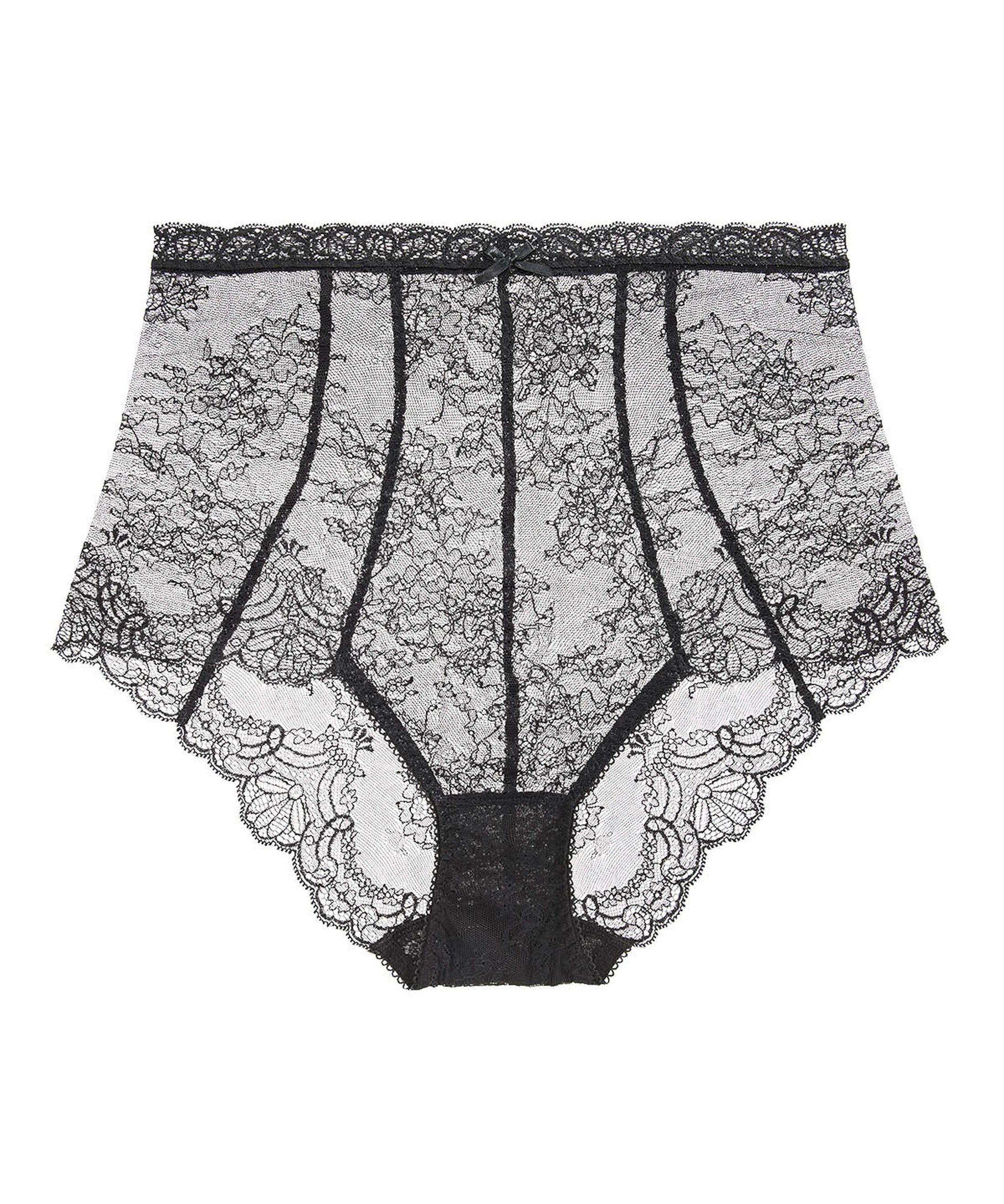Lace panties for special occasions-Aubade Danse Des Sens High-waist brief Noir