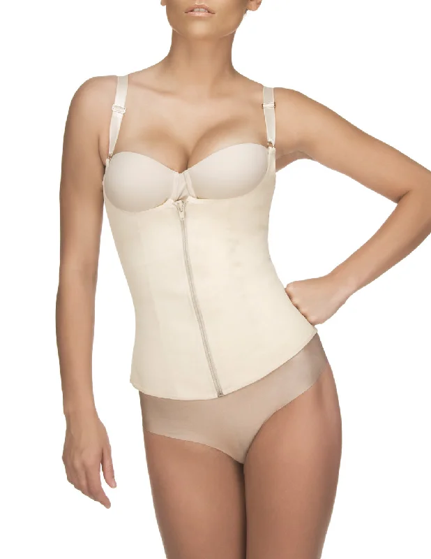 Sexy lingerie with velvet material-Vedette 400 Felice Underbust Waist Cincher w/ Zipper Color Nude Sexy lingerie with velvet material-Vedette 400 Felice Underbust Waist Cincher w/ Zipper Color Nude
