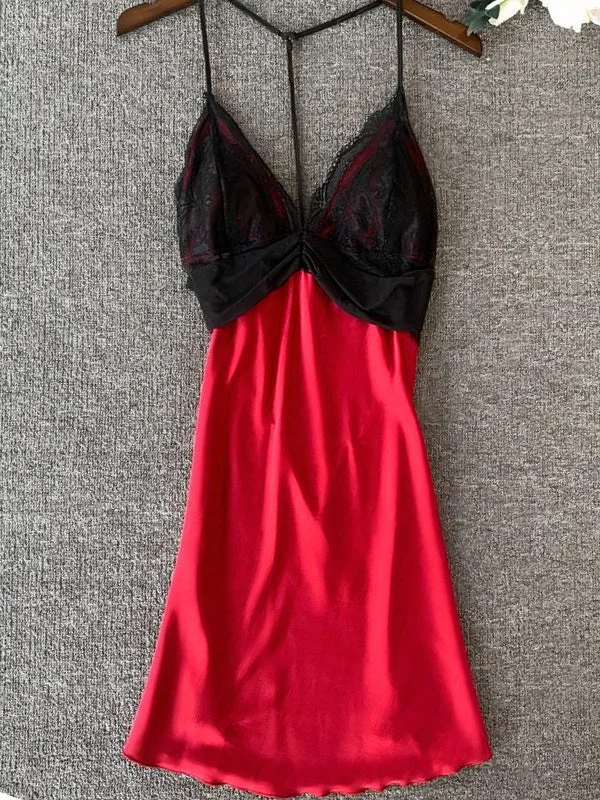 Women's sexy nightwear with soft, breathable fabric-Nuisette Raffiné en Dentelles "Rouge"