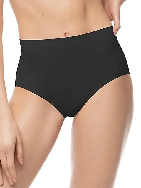 Women's panties for postpartum recovery with soft fabrics-Luxe Stretch Seamless Laser Cut Full Brief One Size Panty - Onyx Black Women's panties for postpartum recovery with soft fabrics-Luxe Stretch Seamless Laser Cut Full Brief One Size Panty - Onyx Black