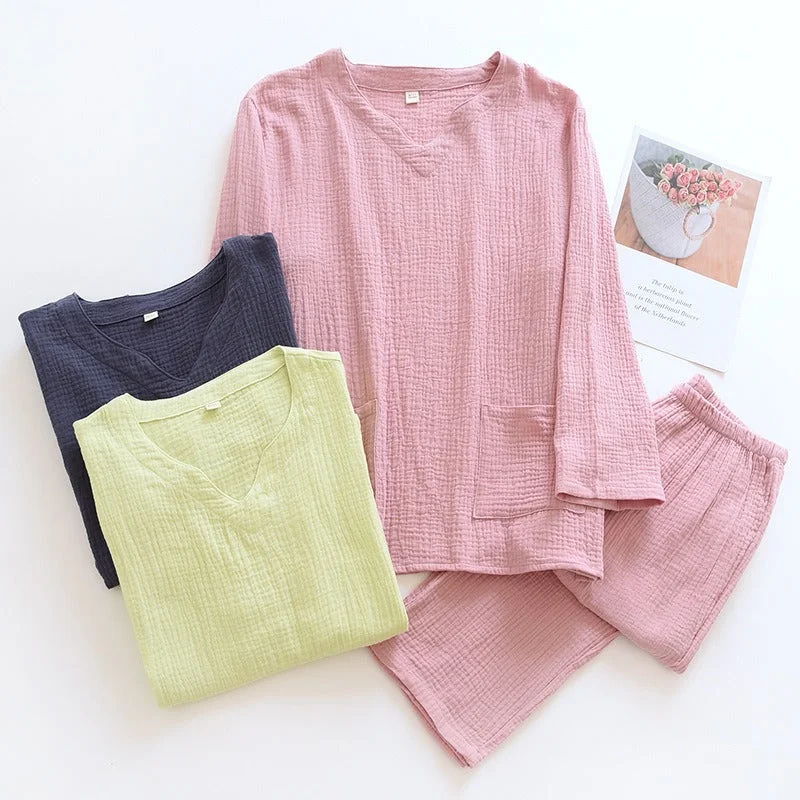 Mother and kid same suit for relaxing at home-Long-Sleeved 2-Piece Couple Pajama set