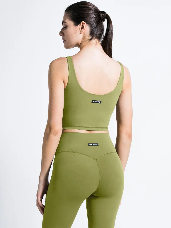 menopause cooling camisoles-U NECK NUDE TANK, MUSTARD