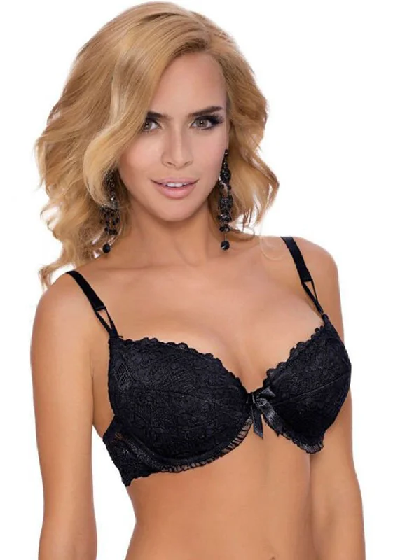 Satin lingerie sets for elegant touch-Roza Carmen Black Bra