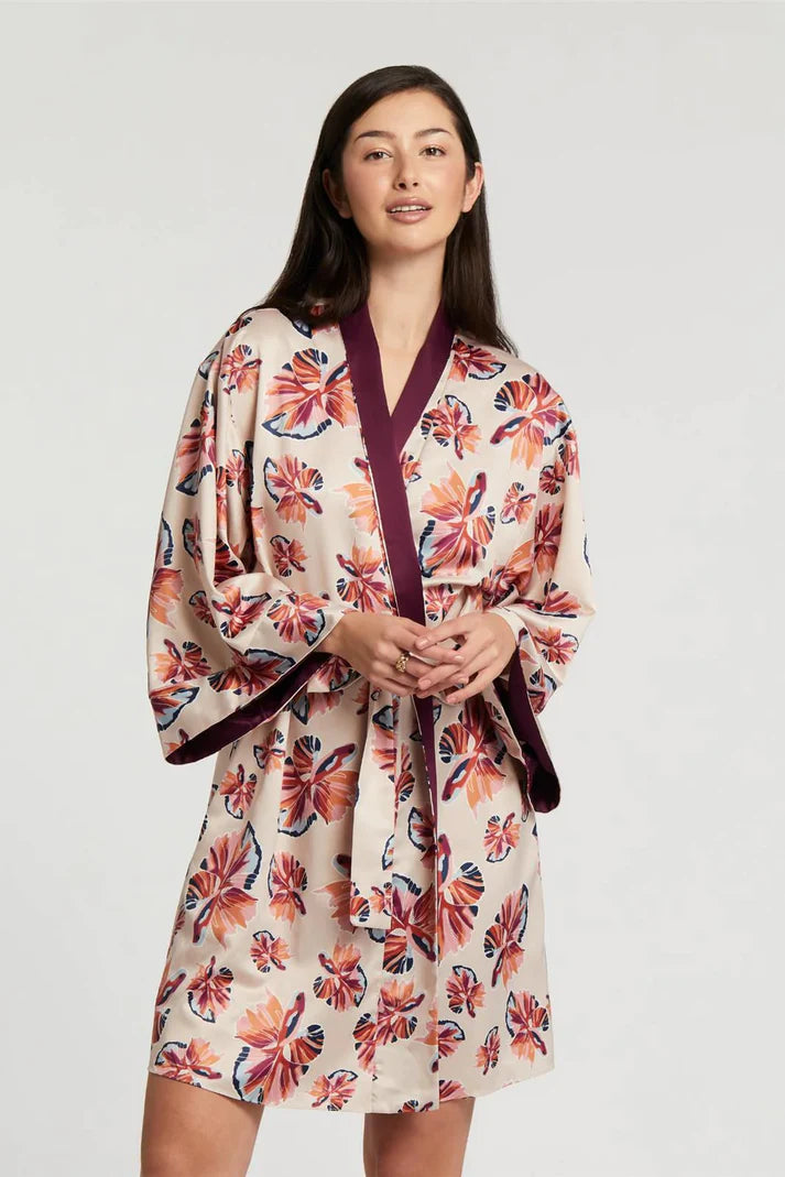 Elegant robes for women with silky fabric-Rya Collection Sylvia Kimono