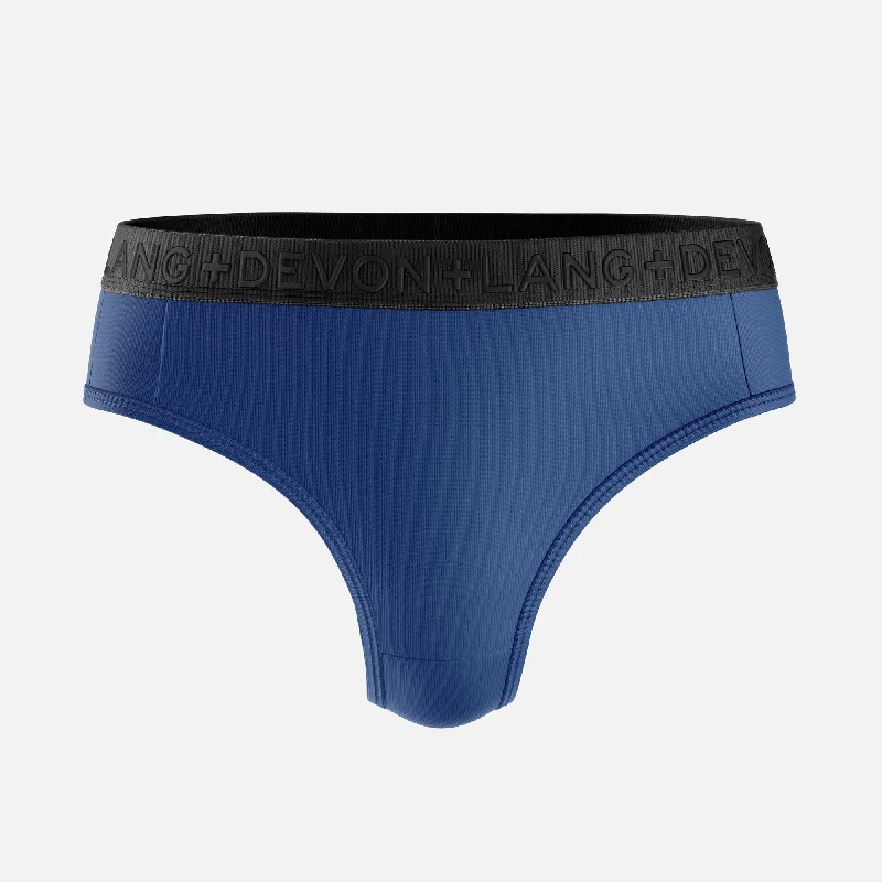 Comfortable everyday wear women's panties-Katrina Everyday Thong - Pacific Blue