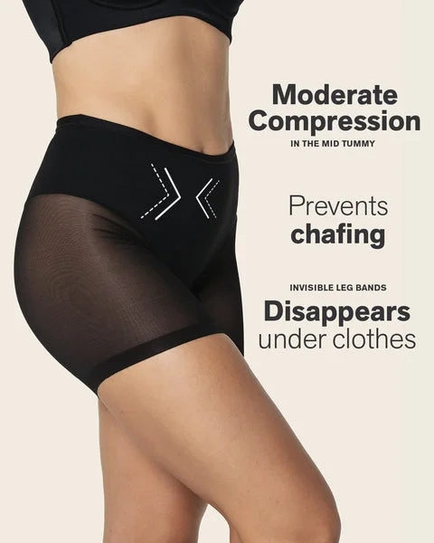 Women's panties with elastic waistband for a comfortable fit-Leonisa Truly Undetectable Sheer Shaper Short Women's panties with elastic waistband for a comfortable fit-Leonisa Truly Undetectable Sheer Shaper Short