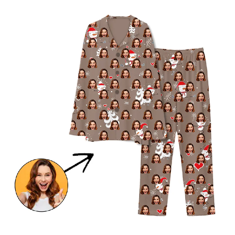 Trendy matching mother and kid same suit for fun parties-Personalised Pyjamas I Love Christmas