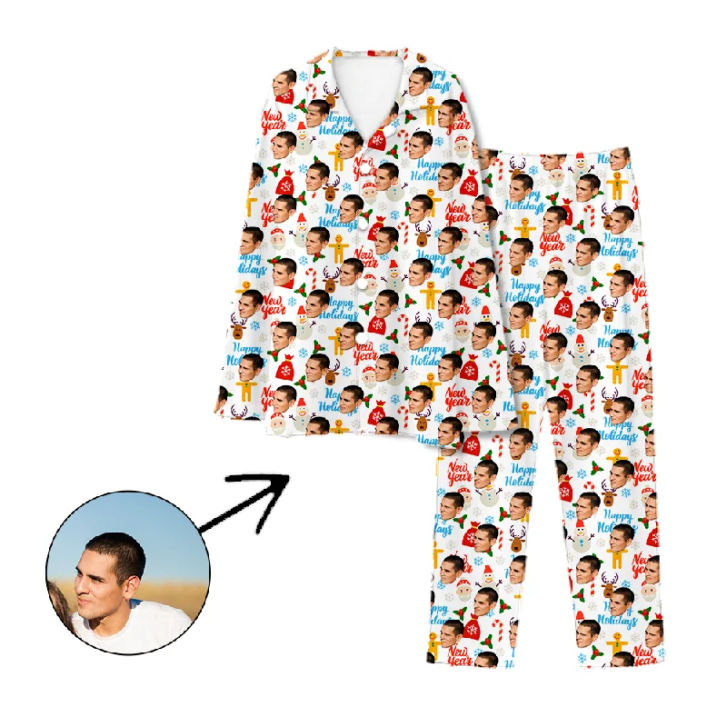Cozy matching mother and kid same suit for home relaxation-Personalised Pyjamas Happy New Year