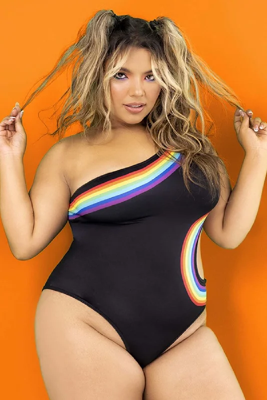 Sexy lingerie for intimate parties-Mapale 2718X Bodysuit Color Black Prints