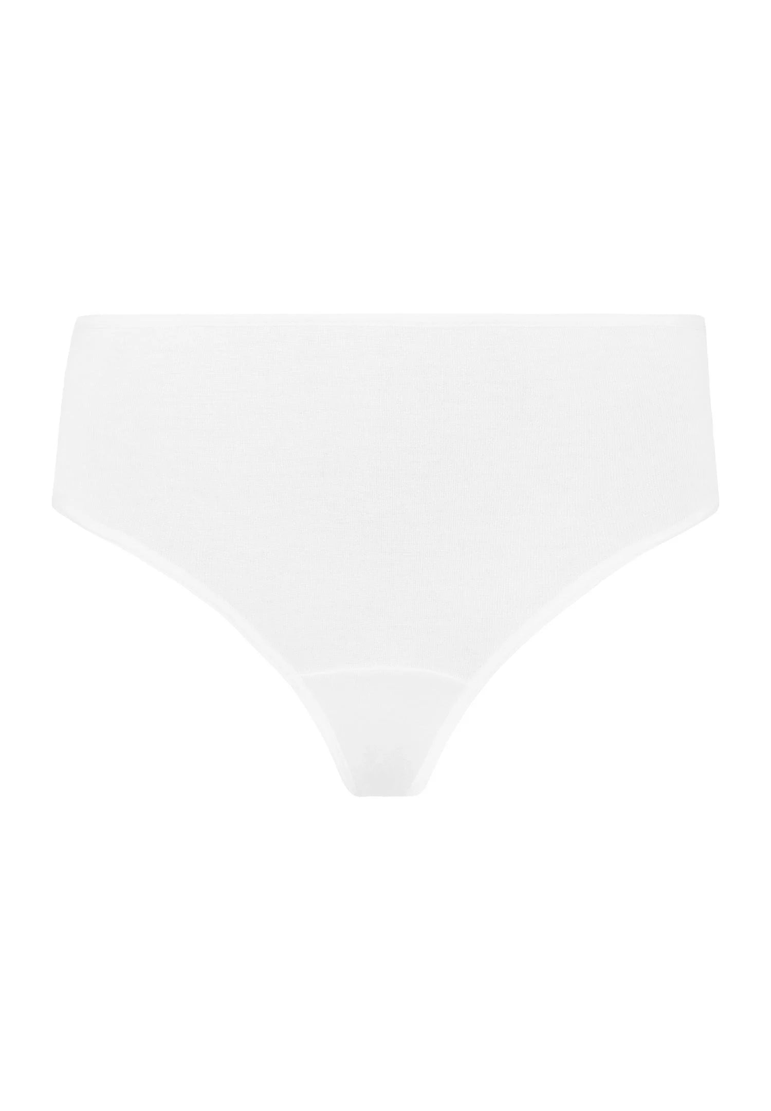 Women's panties with lace waistband-Hanro Moments Midi Briefs White
