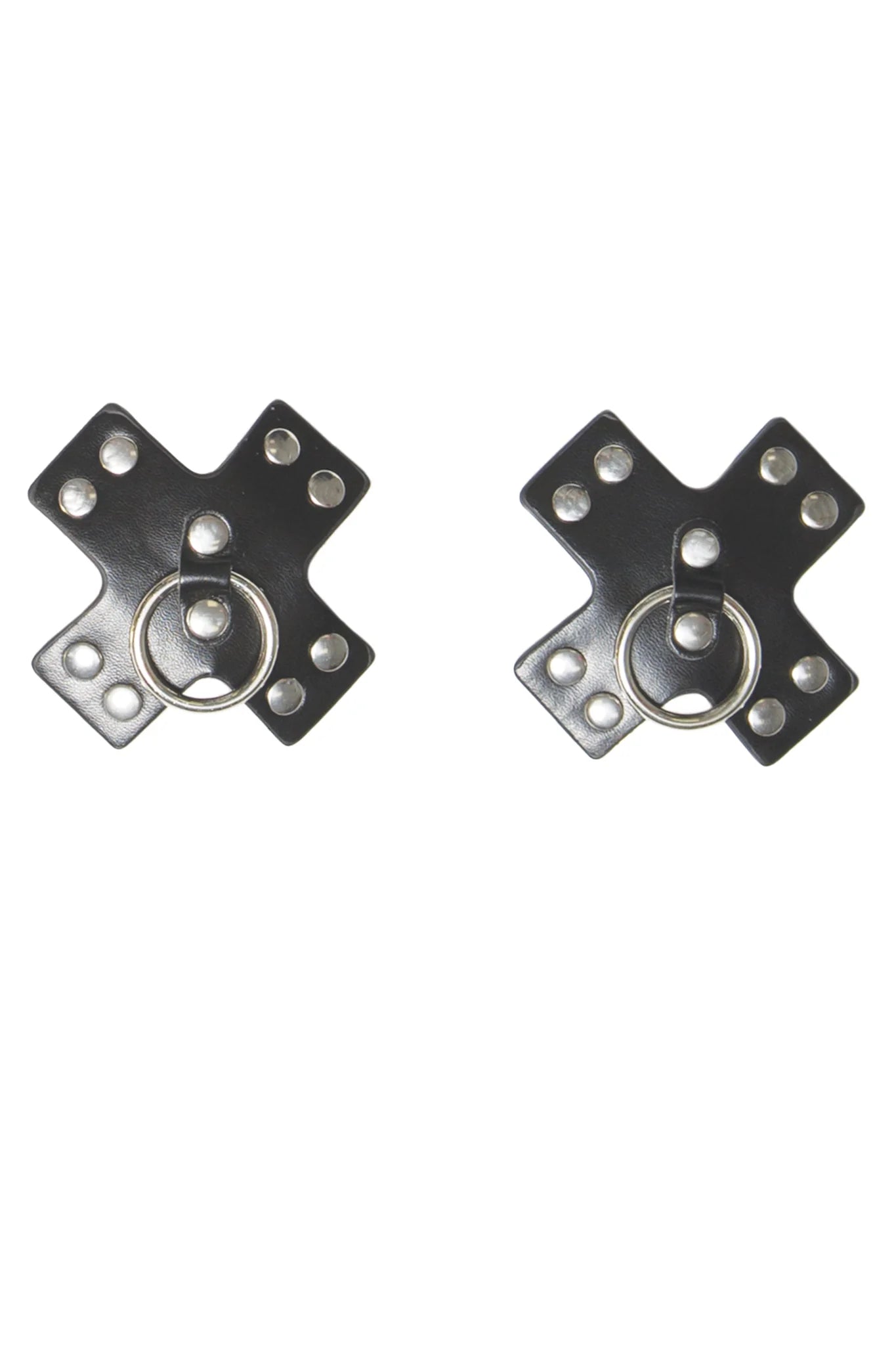 Nipple covers for discreet coverage under clothes-Coquette 7249 X Shaped Pasty With Large Metal Ring. Reusable Self Adhesive Backing Nipple covers for discreet coverage under clothes-Coquette 7249 X Shaped Pasty With Large Metal Ring. Reusable Self Adhesive Backing