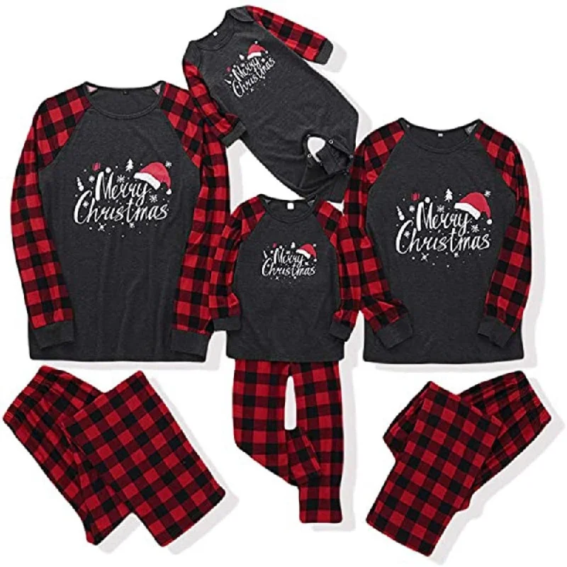 Soft fabric matching mother and kid same suit for comfort-Merry Xmas Printed Family Matching Pajama Set