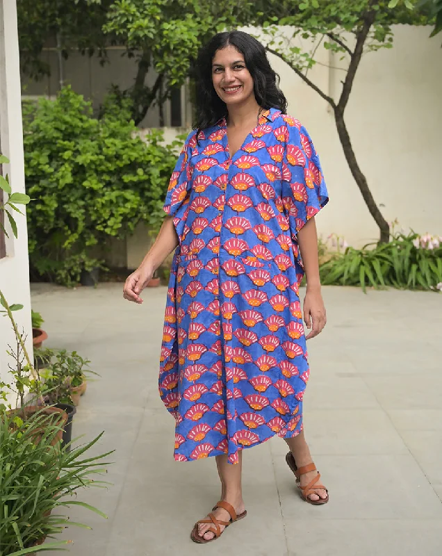 Fun matching outfits for mother and kid same suit-Seashells BeeBee Kaftan Shirt