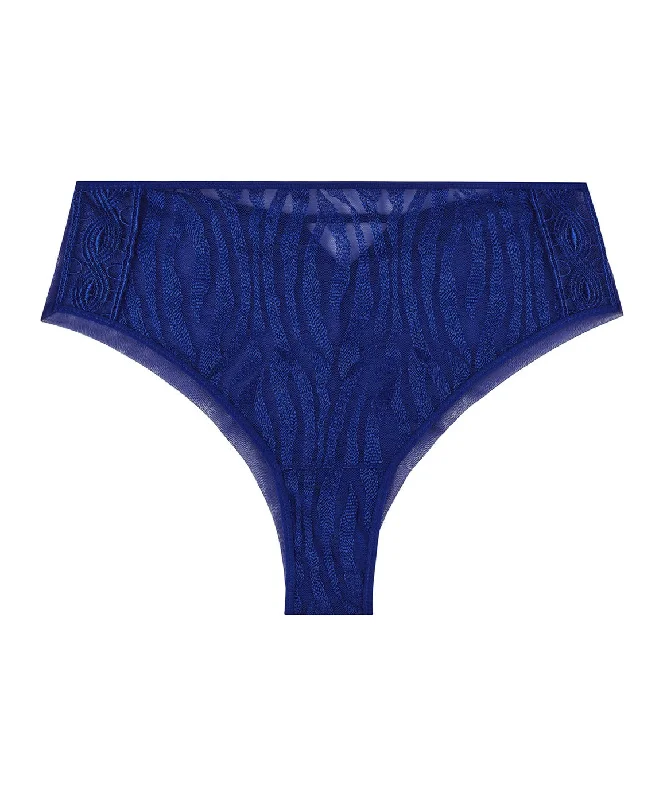 Women's panties with ergonomic fit-Aubade Wild Pulse High-waist Brief Blue Sensation