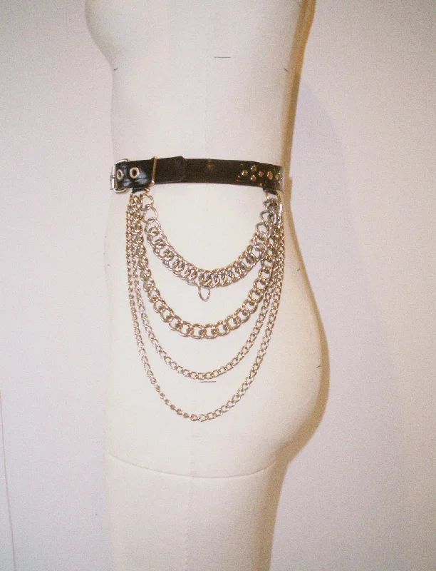 Nipple covers for full coverage under thin tops-Chained Waist Belt