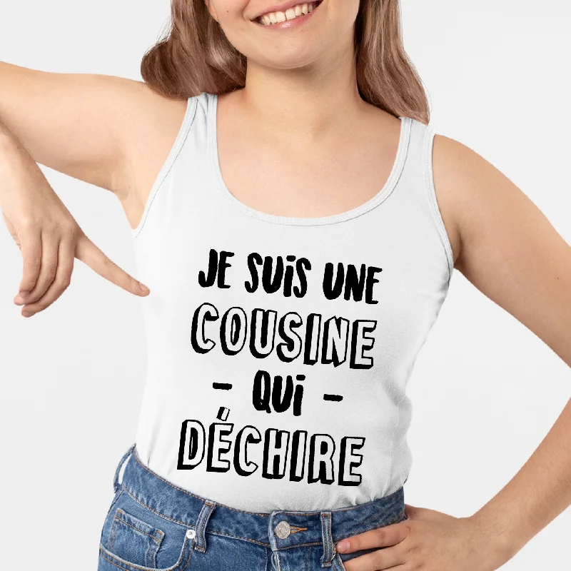 compression tanks muscle support-Débardeur Femme Cousine qui déchire