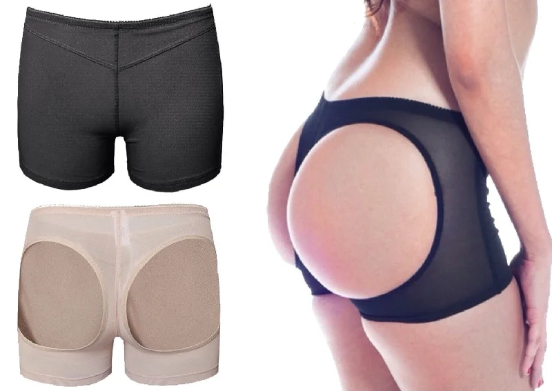Padded bum shaper for smoother fitting dresses-Stretchy and Invisible Butt Lifter Boyshorts