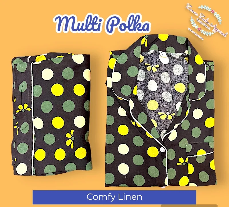 Matching mother and kid same suit for summer holidays-Multi Polka