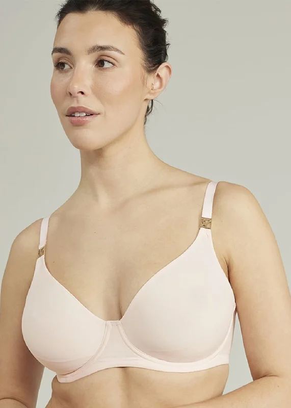 Comfortable lingerie sets with underwire-The Stretch Boss Full Cover Bra Blush Pink Up to G Cup