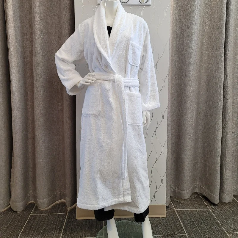 Women's robes for a relaxing morning-Diamond Tea Cotton Terry Wrap Robe