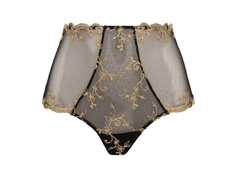 Women's panties with front lace for a sensual appeal-Lise Charmel Deesse Glamour Boyshort