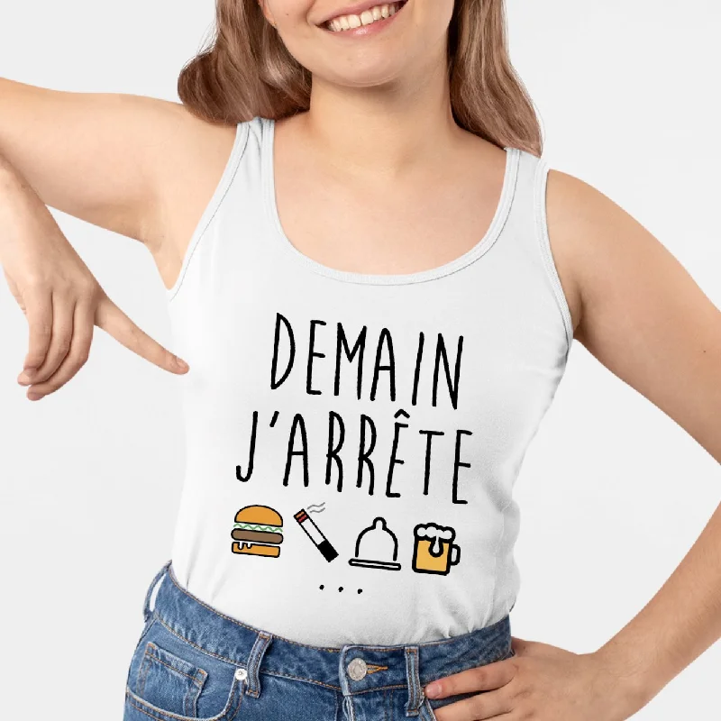 yoga camisoles meditation sessions-Débardeur Femme Demain j'arrête