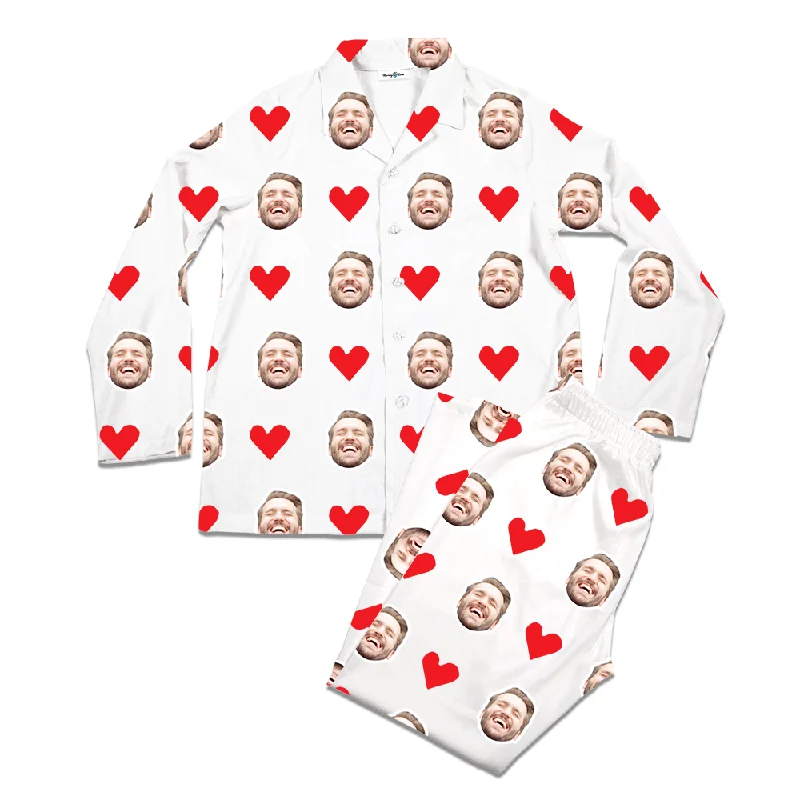 Stylish matching outfits for mother and kid same suit-Personalised Pyjamas Heart I Love My Husband White