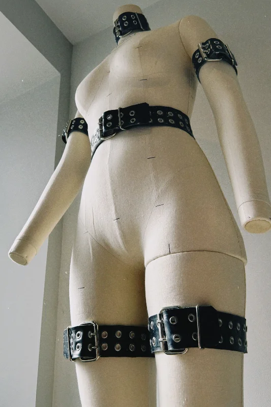 Nipple covers for smoothing bust area-Double Prong Buckle Garter Straps