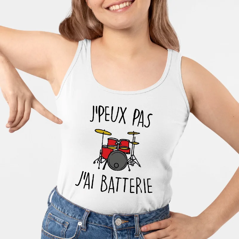 party camisoles sequin details-Débardeur Femme J'peux pas j'ai batterie