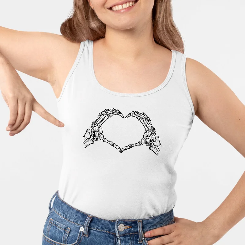 thermal camisoles for winter-Débardeur Femme Coeur mains squelette