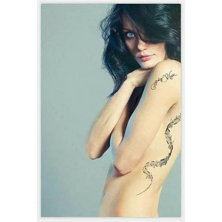 Nipple covers for no-pinch wear-Fully Noted Temporary Tattoo Set