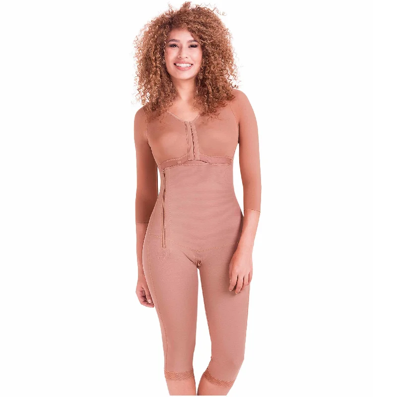 Padded bum shaper for smooth fit in pants-Full Body Shapewear Fajas With Sleeves