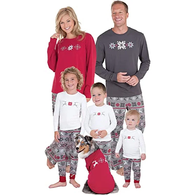 Trendy matching mother and kid same suit for stylish fun-Christmas Nordic Print Matching Family Sets Trendy matching mother and kid same suit for stylish fun-Christmas Nordic Print Matching Family Sets