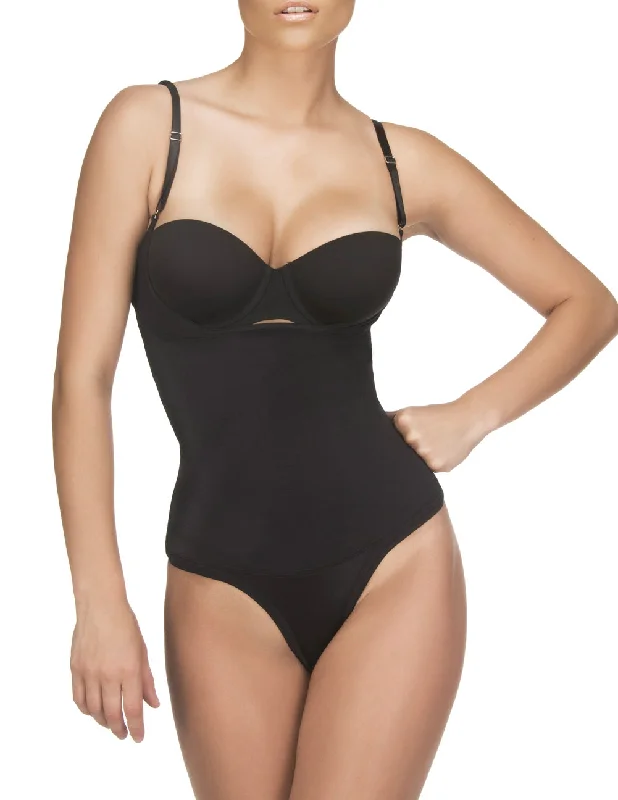 Sexy lingerie for chic comfort-Vedette 111 Evonne Underbust Bodysuit in Thong Color Black Sexy lingerie for chic comfort-Vedette 111 Evonne Underbust Bodysuit in Thong Color Black