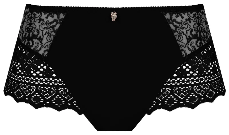 Women's panties with stylish side straps for added detail-Empreinte Cassiopée Panty Noir