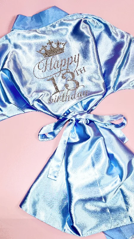 Comfortable women's robes for lounging after work-Kids | Personalised Satin Robes | Baby Blue Comfortable women's robes for lounging after work-Kids | Personalised Satin Robes | Baby Blue