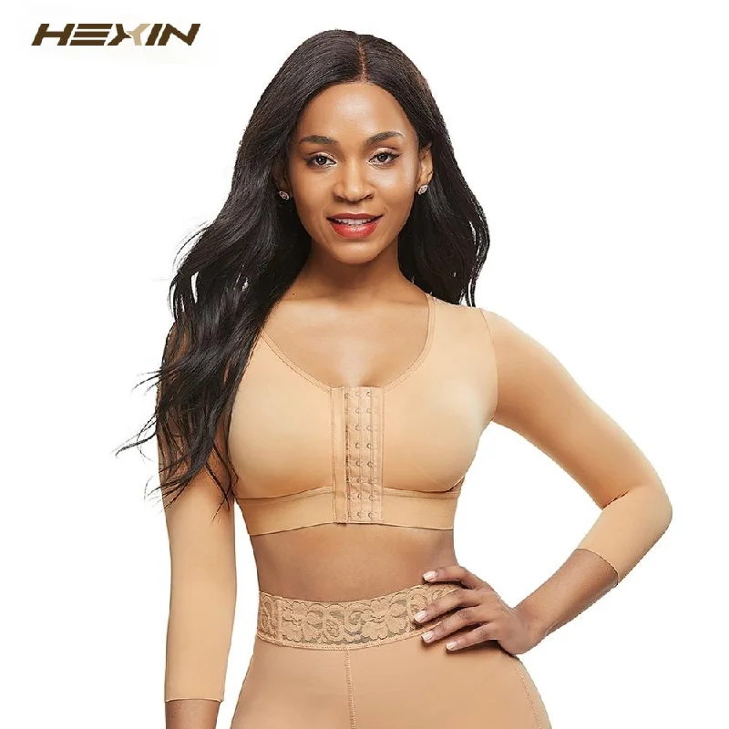 Bras for post-surgery healing period-Front Closure Long Sleeve Post-Surgery Compression Bra
