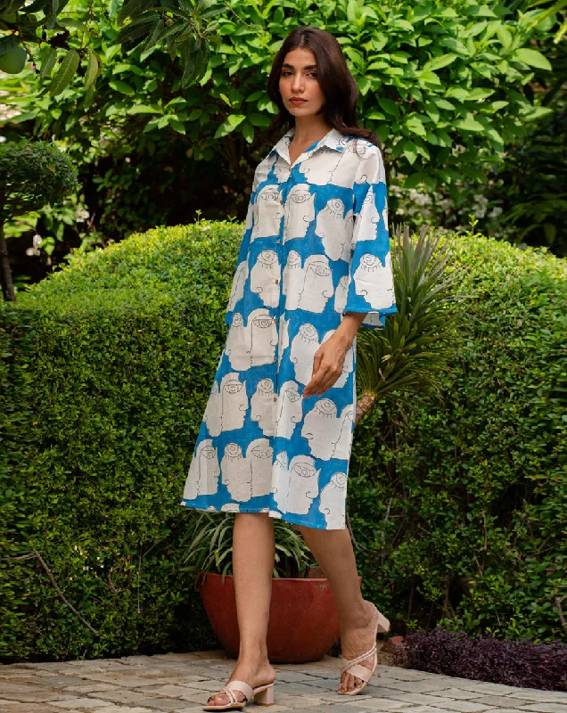 Fashionable matching mother and kid same suit for outings-Chehre  Aye Line - Soft Cotton Shirt Dress